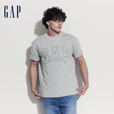 Gap【热卖爆款】男装夏撞色logo圆领短袖T恤纯棉上衣544465 灰色 185/104A(XXL) 亚洲尺码