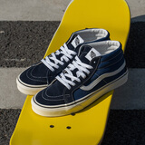 VANS范斯官方 SK8-Mid中帮海军蓝个性减龄男鞋女鞋板鞋 蓝色 39