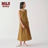 无印良品（MUJI） IDEE 女式 平纹 连体裙 女装连衣裙裙子春季 无袖可叠穿 背心裙 卡其色 L 165/88A