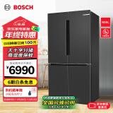 博世（BOSCH）605L大容量十字对开门 四开门变频家用电冰箱 一级能效 风冷无霜 鲜润保鲜空间 5mm微缝半嵌 冷杉灰KMF61A91TI 精细分储