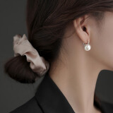PWL925银珍珠耳环轻奢小众设计感2023年新款银耳钉高级感女银耳饰 925银珍珠耳扣