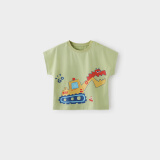 巴厘小猪（BALIPIG）婴儿短袖T恤夏季薄款儿童超萌可爱男童衣服洋气女童上衣 奶昔绿 100cm