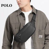 POLO斜挎包男士机能风胸包iPad包单肩包男运动腰包ZY366P091J 黑色
