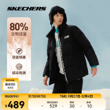 斯凯奇skechers秋冬情侣同款宽松羽绒服男女短款加厚保暖抗皱拉链外套