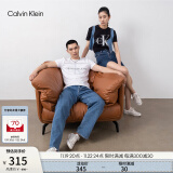 Calvin Klein Jeans【情侣系列】夏季男女同款ck多色印花打底短袖T恤J314764 YAF-月光白 XXL  （推荐175-190斤）