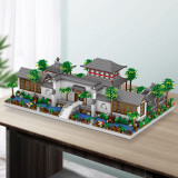 贝乐迪（BALODY）高难度城市景点建筑房子积木拼装模型街景中国世界经典 苏州园林前庭5304【灯饰】