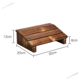 DIYOOCO实木脚踏板放脚架搁脚架实木脚踏凳垫脚凳办公室踏脚办公桌搁脚凳搁脚板放脚凳浴室木垫脚凳 斜面 30*20*12-6  【碳化】较小慎拍