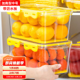 禧天龙PET冰箱保鲜盒食品级冰箱收纳盒塑料密封盒蔬菜水果冷冻盒沥水板