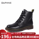 达芙妮（DAPHNE） 马丁靴女2022秋季黑色经典英伦风靴子女短靴女 黑色六孔【加绒】 40