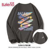 班尼路（Baleno）长袖t恤男秋季秋款22G纯棉重磅宽松打底衫男女款潮牌大码衣服上衣