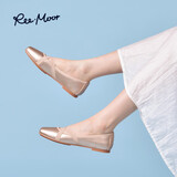 reemoor睿慕芭蕾舞软底蛋卷鞋2025秋季新款百搭浅口方头配长裙平底单鞋女 浅粉色 38