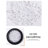 蜜糖小姐美甲钻石饰品2025新款珍珠超闪水钻贝壳贴片金箔碎片指甲装饰 HZ-006 1件 无规格