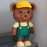 嗨彩拼大号暴力熊积木兼容成人高难度拼装模型玩具男女孩儿童生日礼物 背带熊泰迪熊【高约80cm】