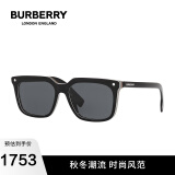 BURBERRY博柏利巴宝莉简约眼镜显脸小男款太阳镜墨镜0BE4337F 379887深灰色镜片