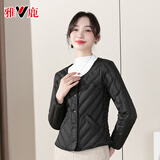 雅鹿2024新款羽绒内胆女修身轻薄贴身内穿保暖羽绒服内搭短款马甲 黑色 XL 推荐115-125斤