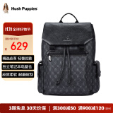 暇步士（Hush Puppies）双肩包大容量休闲百搭背包男士牛皮商务双肩包男14英寸笔记本送礼