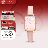 丹尼尔惠灵顿（DanielWellington）DW女士小方表全新珠光贝母腕表生日礼物芭比粉色DW00100508