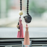 梵心 汽车挂件车内吊饰品出入平安檀木高档男女士创意车载后视镜挂饰 倾心粉色【菩提子莲花款】