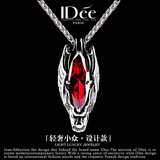 IDee  CREATIVE IDER FOR YOU法国IDee魔眼龙头项链男潮牌小众吊坠复古时尚朋克个性本命年礼物 魅力红 链长55+5cm 吊坠2*4cm