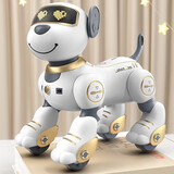JJR/C儿童早教智能声控机器狗玩具男孩1-3岁宝宝4-6-8岁小孩仿生机器人 【编程智能跟随+触摸互动】金色 智能机器狗孩子的童年玩具