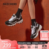 斯凯奇（Skechers）女鞋经典熊猫鞋复古老爹鞋蕾丝厚底小白鞋休闲运动鞋11959