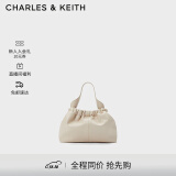 CHARLES&KEITH时尚柔软褶皱链条云朵包手提包单肩包女生日礼物CK2-10151320 Beige米色 S