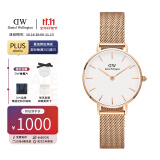 丹尼尔惠灵顿（DanielWellington）dw手表女 简约时尚欧美腕表石英女士手表 生日礼物送女友 28mm女表-白盘玫瑰金钢带/DW219