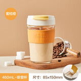 乐扣乐扣（LOCK&LOCK）男女杯子便携咖啡杯高颜值耐热泡茶杯玻璃杯硅胶防烫杯套苏打杯 橘色（吸管口）