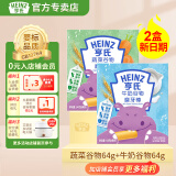 亨氏（Heinz）婴儿磨牙棒64g宝宝营养辅食米饼干零食（6个月-36个月适用） （牛奶味+蔬菜味)64g*2盒