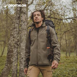 迪卡侬（DECATHLON）男士夹克软壳男士夹克男加绒软壳衣男抓绒保暖防风防泼水MT100 军绿色 XL