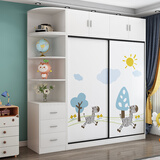 卓禧 衣柜推拉门卧室家用收纳衣橱简约现代移门大衣柜 斑马 单柜120cm*55cm*200cm