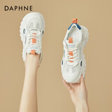 达芙妮网面休闲鞋女厚底透气增高显瘦显脚小老爹鞋4623101141 白蓝 38 