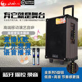 山水人家庭电视KTV音响 新款广场舞户外移动拉杆蓝牙音响全民K歌话筒 家用麦克风一体重低音炮音箱  10寸蓝牙升级版标配+1话筒+U盘 
