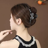 卓可可满钻蝴蝶结大号抓夹女2025新款高端后脑勺盘发鲨鱼夹气质发夹头饰 满钻蝴蝶结-抓夹【黑色】