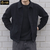 才俏牛仔外套男春秋季韩版潮流工装夹克男宽松大码男装简约百搭上衣 M02-[黑-0939LIY]外套 L [建议115-130斤]