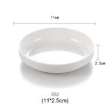 扬格简米白色点心小味碟子火锅店调料酱料酱油碟仿瓷日式商用餐具 353玉瓷