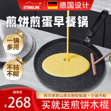 STONELINE德国进口平底锅不粘锅麦饭石煎锅无油烟炒菜锅牛排锅电磁炉燃气灶 经典煎饼早餐锅 25cm