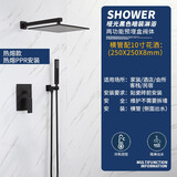 佐伸（ZOSN）暗装入墙式花洒套装黑色热熔冷热嵌入式隐藏吊顶淋浴家用增压顶喷 横管10寸顶喷+手持