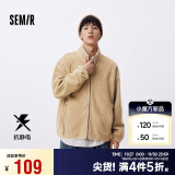 森马（Semir）张新成同款夹克男24冬抗静电外套保暖摇粒绒情侣上衣109724108203