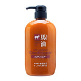 熊野油脂（kumano）熊野马油洗发水 男女通用无硅油弱酸性洗发水日本进口 弱酸性马油护发素 600ml