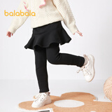 巴拉巴拉童装女童打底裤加绒小童宝宝裤子秋冬新款儿童裙裤女 黑色90001 100cm