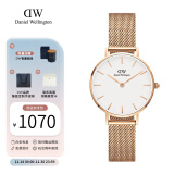 丹尼尔惠灵顿（DanielWellington）dw手表女 简约时尚欧美腕表石英女士手表 生日礼物送女友 28mm女表-白盘玫瑰金钢带/DW219