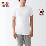 无印良品（MUJI）男式 无侧缝天竺编织圆领T恤 2件装 FA00CC3S 短袖打底衫 白色 M