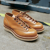 玩累了的孩子Monkey  固特异 复古手工休闲短脸靴低帮马丁靴男大头皮鞋 全粒面台湾泰庆油蜡牛皮-黄棕色（A4） 44