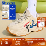 FILA FUSION潮牌斐乐女鞋BUBBLE泡泡鞋时尚百搭休闲鞋运动鞋女 米色-AG经典款 厚底增高 37.5