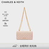 CHARLES&KEITH质感菱格链条小方钱包女包包女包生日礼物女CK6-10680924 Light Pink浅粉色 XS