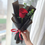 鲜花情同城配送速递单支玫瑰花康乃馨向日葵郁金香鲜花公司用花束 单支红玫瑰花束（20束起送） 同城配送 支持预约日期