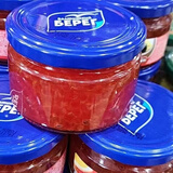 进口俄罗斯黑鱼子酱罐头大马哈鱼红籽酱西餐料理寿司沙拉 220克红鱼籽一瓶l