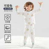 欧孕（OUYUN）儿童保暖内衣纯棉婴儿宝宝秋衣套装男女童家居服睡衣冬季 可爱兔【5A抑菌新疆棉】 80码