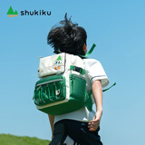 SHUKIKU儿童护脊书包超轻小学减负背包双肩包礼盒装 米黄/绿色